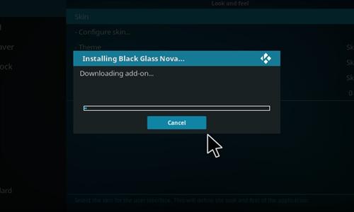 How to Install Black Glass Nova Skin Kodi 17 Krypton step 6