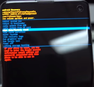 How To Factory Reset a Samsung Galaxy S10 with the Buttons Step 5