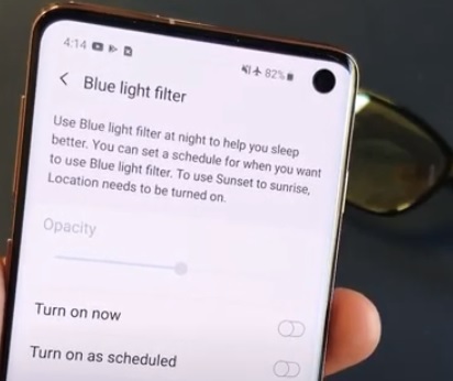 How to Turn Galaxy S10 Blue Light Filter On or Off