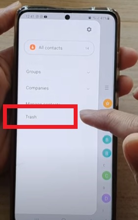 How to Restore Deleted Contacts from Trash Samsung Galaxy Step 3