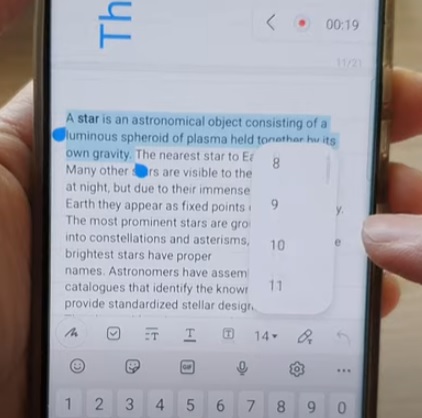How to Change Font Size in Samsung Notes Step 6