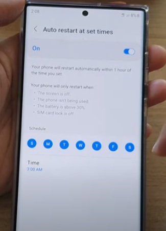How To Auto Restart at Set Times Samsung Galaxy S22 Overview