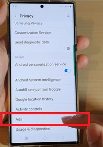 How to Delete Advertising ID to Remove Personalize Ads on Samsung Android Phones Step 3