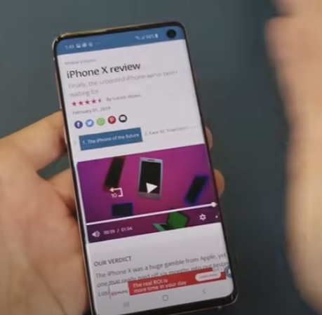How To Get a Screenshot with a Galaxy S10 by Swiping the Screen Step2